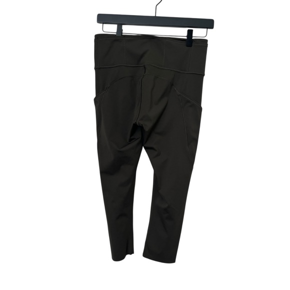 Lululemon Fast & Free Green Crop ll Nulux 19” Leggings Running Workout Sz 8 - Picture 5 of 12